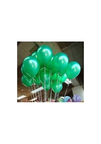 20 Adet Metalik Sedefli Koyu Yeşil Balon Doğum Günü Helyumla Uçan