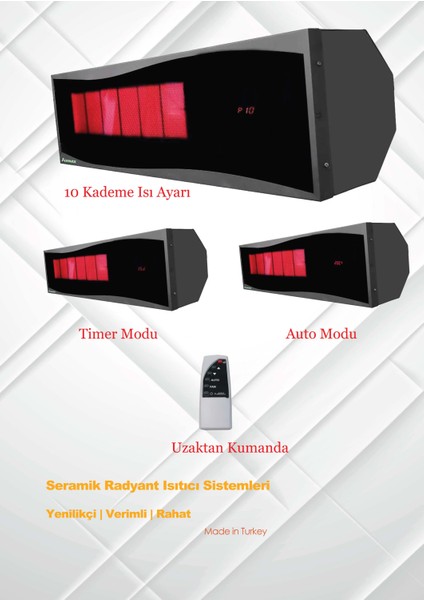 Doğalgazlı Camlı Seramik Radyant Isıtıcı 14KW indirimleri