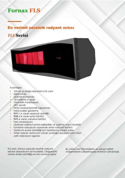 Doğalgazlı Camlı Seramik Radyant Isıtıcı 20KW modelleri