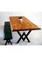 Doğal Ağaç Masif Kütük Masa 75CM x 185CM + 1 Bank Bench ( Metal Ayak ) 3