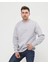 Gri Kalın Içi Polarlı Örme Bol Kesim Sweatshirt 2
