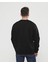 Siyah Kalın Içi Polarlı Örme Bol Kesim Sweatshirt 3