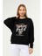 Siyah Baskılı Şardonlu Sweatshirt 1