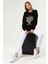 Siyah Baskılı Şardonlu Sweatshirt 3