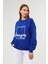 Saks Mavi Baskılı Şardonlu Sweatshirt 2