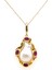 BIRINCI1926 925 Ayar Gümüş Mother Of Pearl Kırmızı Taşlı Barok Kolye 2