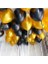 25 Adet Metalik Sedefli (Siyah - Altın Gold Karışık) Balon Helyumla Uçan 1