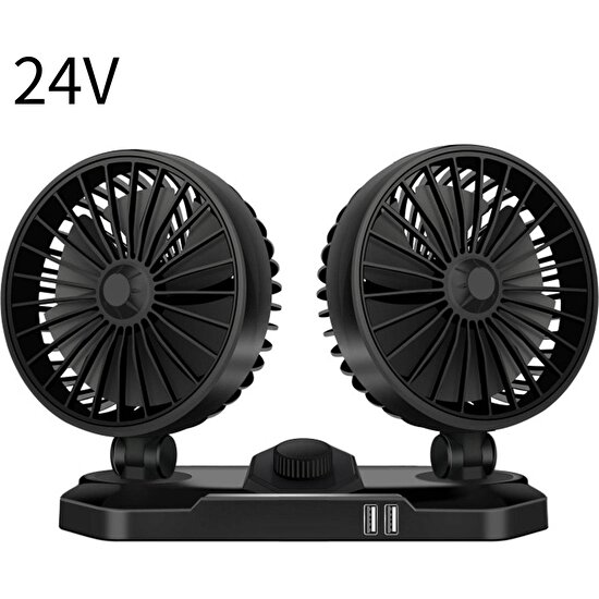 Mectime 24V Soğuk Fan USB Üfleyici Çift Kafa Fanı Düşük Gürültülü Araba Fanı Aksesuarları Cep Telefonu Şarjı Için Kullanılabilir (Yurt Dışından)
