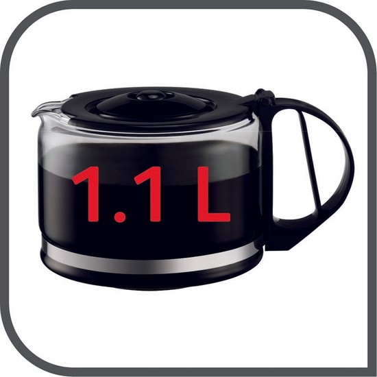 Tefal Uno CM1218 - Macchina Da Caffè Con Filtro, 1,1 Litri, 12 Tazze, Nera, Antigoccia - 2