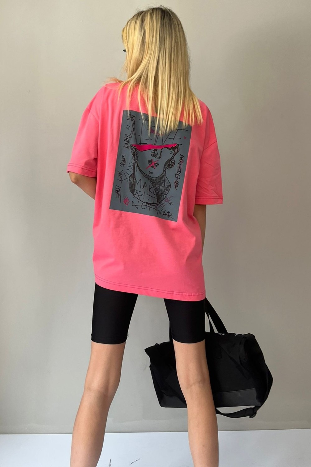 Madmext Füme Baskılı Oversize Tişört Mg1491 görsel 5
