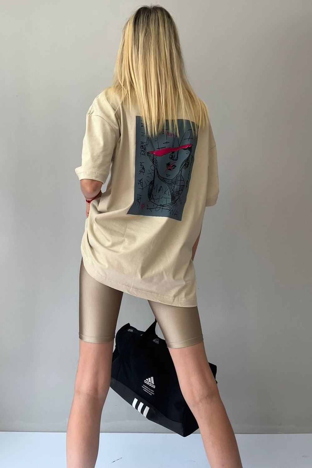 Madmext Füme Baskılı Oversize Tişört Mg1491 görsel 2