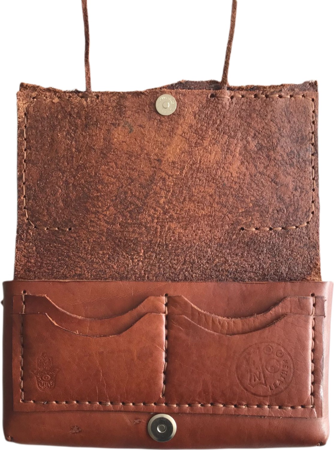 LN Leather El Yapımı Antik Kahverengi Vaketa Deri Uzun Kadın Cüzdanı