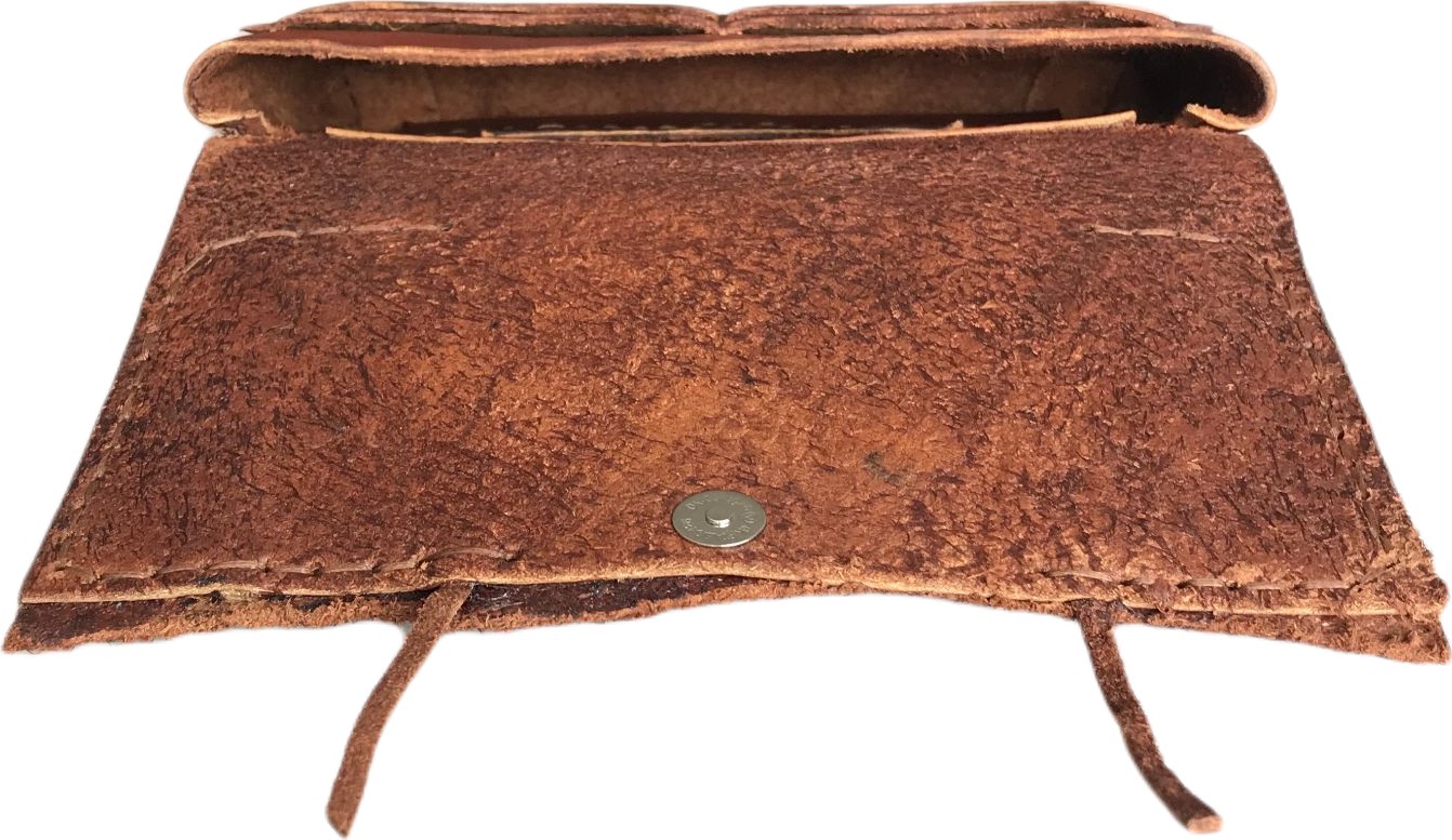 LN Leather El Yapımı Antik Kahverengi Vaketa Deri Uzun Kadın Cüzdanı görsel 3