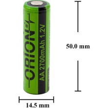 Orion 1.2V Ni-Mh Aa 2700 Mah Şarj Edilebilir Kalem Pil