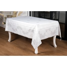 Finezza Viyana Lüx Jakar Kumaş Gri Masa Örtüsü  Dikdörtgen 160x220 cm - 1041