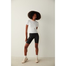 Penti Siyah Miracle Pop Up Leather Biker Short