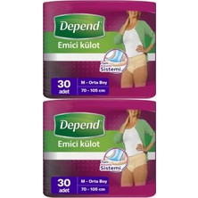 Depend Emici Külot Hasta Bezi Medium - Orta Kadın 60 Adet (2pk*30)