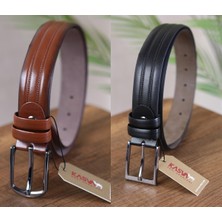 Kasva Deri 2 Adet 3.5 cm Suni Klasik Kemer