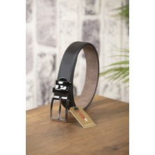 Kasva Deri 3.5 cm Siyah Suni Kemer