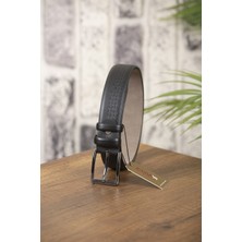 Kasva Deri 3.5 cm Siyah Suni Kemer