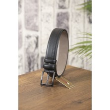 Kasva Deri 3.5 cm Siyah Suni Kemer