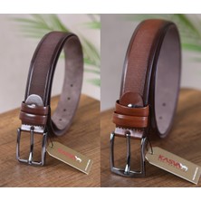 Kasva Deri 2 Adet 3.5 cm Suni Klasik Kemer