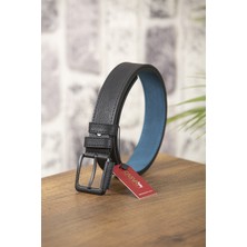Kasva Deri 4 cm Suni Siyah Kemer