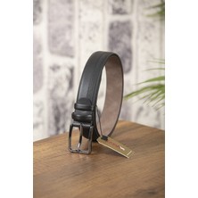 Kasva Deri 3.5 cm Siyah Suni Kemer