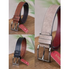 Kasva Deri 3 Adet 4 cm Nubuk Suni Kemer