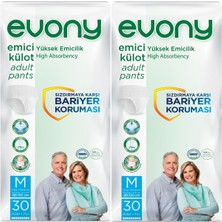 EVONY Hasta Bezi Yetişkin Emici Külot M-Orta Boy 60 Adet (2Pk*30)