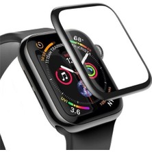 CoverZone Apple Watch Series 8 Gps 45MM ile Uyumlu Tam Kaplayan Kavisli Ekran Koruyucu 3D Lively Film Siyah