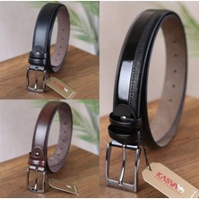 Kasva Deri 3 Adet 3.5 cm Suni Klasik Kemer