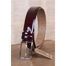 Kasva Deri 3.5 cm Bordo  Deri Kemer