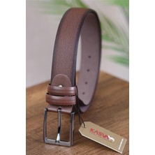 Kasva Deri  3.5 cm Fındık Desenli Suni Klasik Kemer