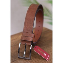 Kasva Deri 4 cm Taba Nubuk Suni Spor Kemer