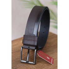 Kasva Deri 4.5 cm Kahve Kot Suni Spor Kemer