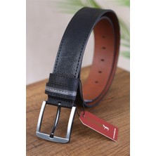 Kasva Deri 4.5 cm Siyah Kot Suni Spor Kemer