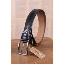 Kasva Deri 3.5 cm Siyah Orjinal Deri Kemer