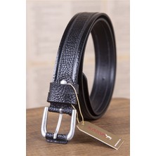 Kasva Deri 4 cm Siyah Deri Spor Kemer