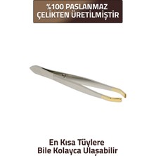 Aytan Home %100 Çelik Cımbız (Tüy Kıl Alma Kaş Bıyık Ağda Yüz Cilt Epilasyon Cımbızı)