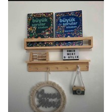 Algı Montessori Ahşap Askılık Raf ve Kitaplık 2'li 60 cm