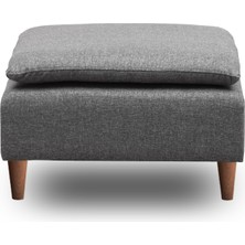 Pafu Lungo Puf 75 x 75 cm - Koyu Gri Keten