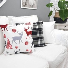 Körfez Kırlent Yılbaşı Temalı Kırlent Kılıfı 3'lü Kombin Set