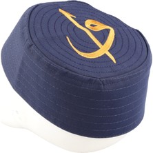 Berat Takke - Namaz Takkesi - Elif Vav Model Takke - Lacivert Renk - 12 Adet