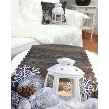 Körfez Kırlent Yılbaşı Temalı Kırlent Kılıfı ve Runner 1+1 Kombin Set