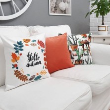 Körfez Kırlent Sonbahar Temalı Kırlent Kılıfı 3'lü Kombin Set