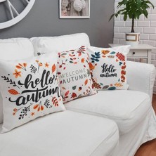 Körfez Kırlent Sonbahar Temalı Kırlent Kılıfı 3'lü Kombin Set