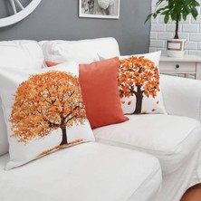 Körfez Kırlent Sonbahar Temalı Kırlent Kılıfı 3'lü Kombin Set