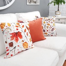 Körfez Kırlent Sonbahar Temalı Kırlent Kılıfı 3'lü Kombin Set