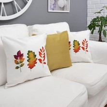 Körfez Kırlent Sonbahar Temalı Kırlent Kılıfı 3'lü Kombin Set